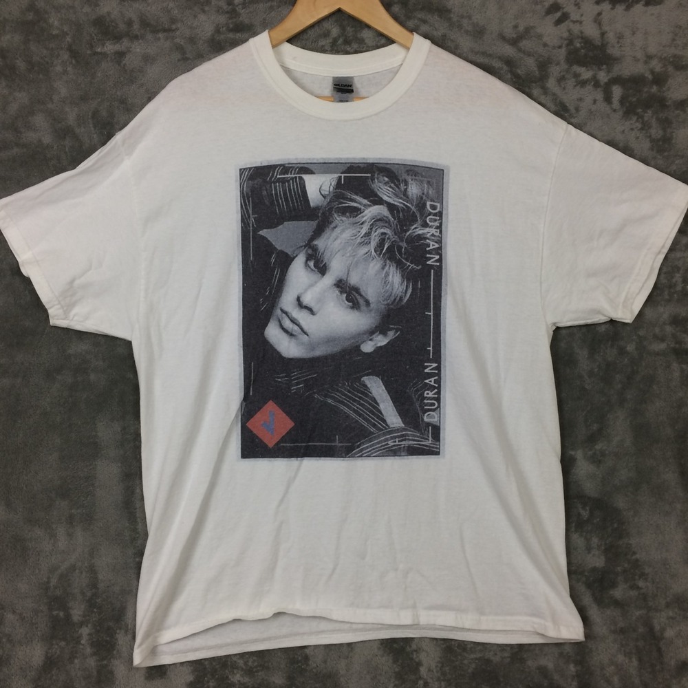 Duran Duran T-Shirt Womens XL John Taylor Modern Portrait‎ Graphic White